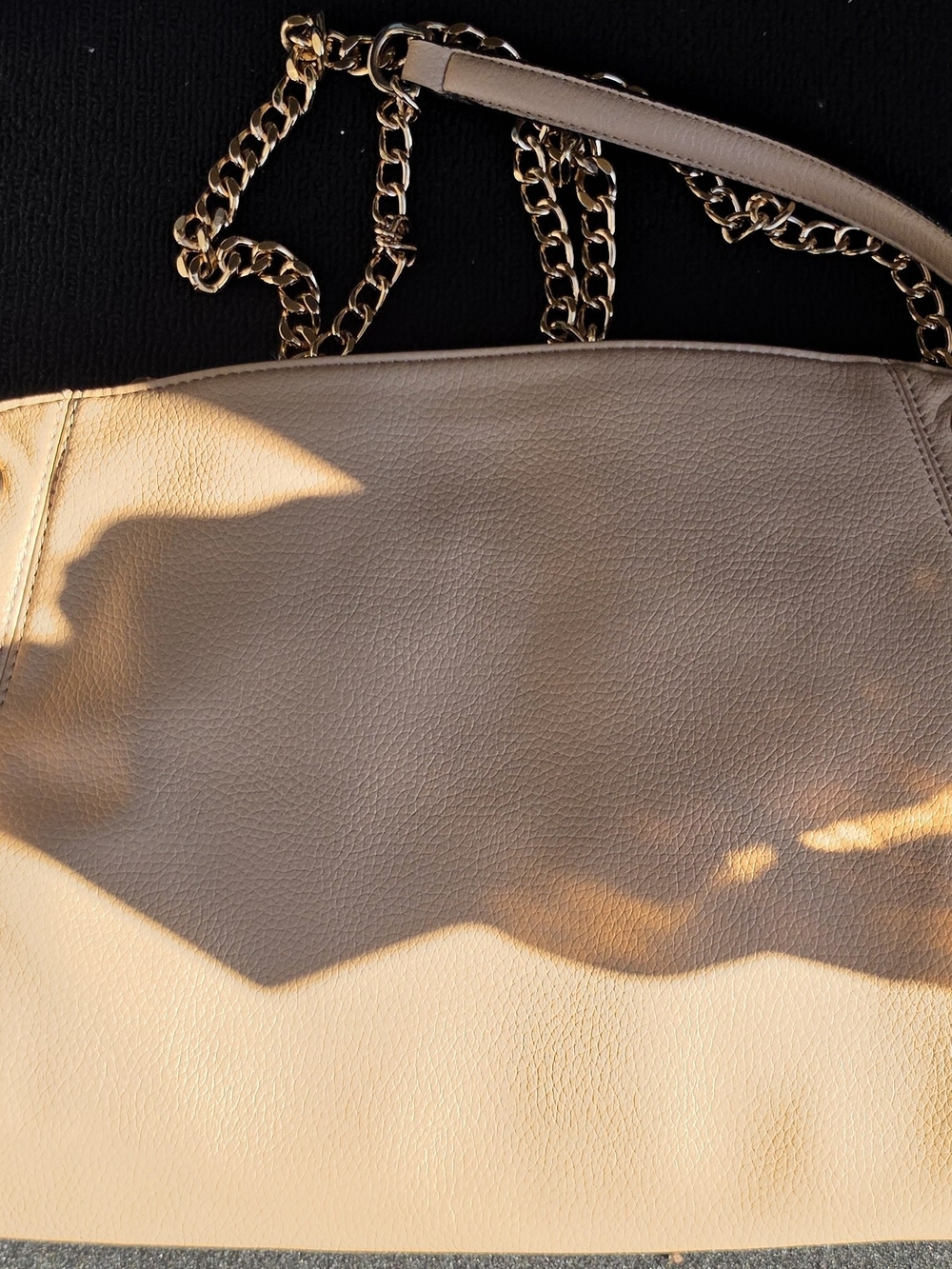 Juicy Couture Light Beige Shoulder Bag with Gold Chain Straps